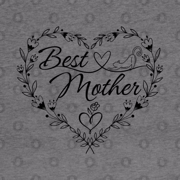 Mother’s Day ‘Best Mother’ floral heart-shaped wreathe design by vwagenet